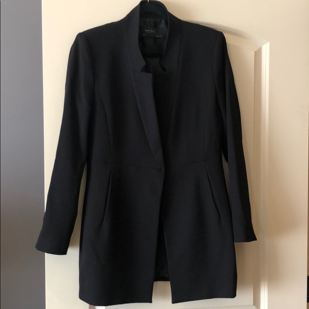 Zara basic long  black blazer